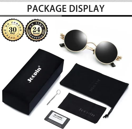 Miniatura 6 de Gafas de sol Joopin polarizadas, estilo Lennon, redondas, gafas de sol estilo hippy redondas para mujer y hombre