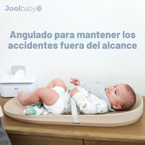 Miniatura 6 de Jool Baby Cambiador de bebé impermeable, fácil de limpiar, ligero y portátil, cojín de espuma grande para mayor comodidad (avena)