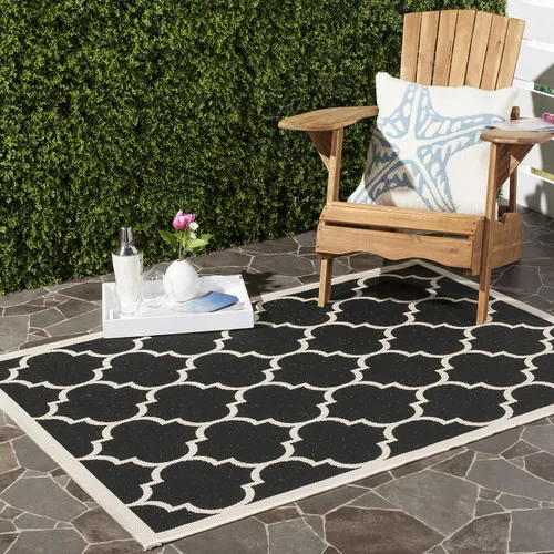 Miniatura 16 de SAFAVIEH Courtyard Collection - Alfombra decorativa de 2 x 3 pies 7 pulgadas, verde oscuro y beige, no desprende pelusa y de fácil cuidado