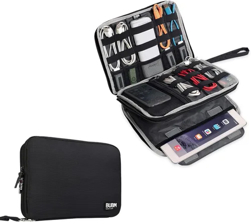 Miniatura 14 de Organizador de equipaje con doble capa para viajes BUBM, para llevar dispositivos y accesorios electrónicos., Azul, 2 capas M