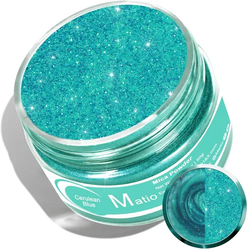 Miniatura 7 de Matio Polvo de Mica Gris para Resina Epoxi, 1.8oz/50g Polvo de Mica de Efecto Nacarado Pigmento de Color Natural para Fabricación de Jabón, Bomba