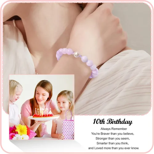 Miniatura 40 de Regalos de cumpleaños para niñas de 1 a 16 años, pulsera de perlas moradas, regalos para niñas adolescentes, regalos de moda, cosas geniales