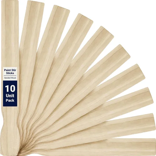 Paquete de palitos de pintura ultra fuertes de 21 pulgadas. Agitadores de paleta de madera lijada para mezclar epoxi o pinturas en cubos de 5