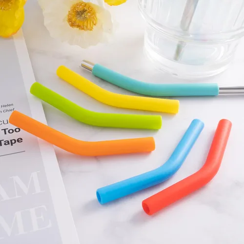 Miniatura 5 de HINZIC Hydraflow - 12 piezas de punta de repuesto para popotes flexibles de silicona multicolor para pajitas de goma de grado alimenticio