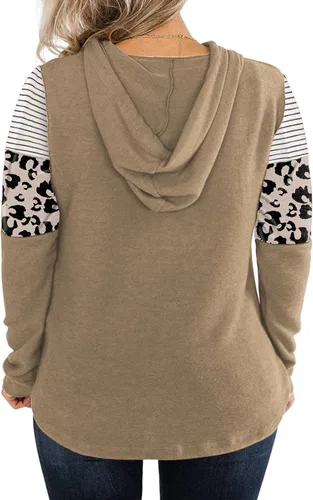 Miniatura 3 de DOLNINE Sudaderas con capucha de talla grande para mujer, sudaderas de manga larga con bloques