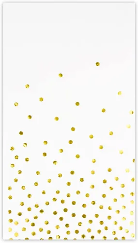 Miniatura 8 de DYLIVeS Paquete de 100 mini servilletas de papel de aluminio blanco y dorado con confeti de lunares, toallas de mano desechables de Navidad