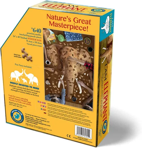 Miniatura 3 de Madd Capp ELEPHANT - Rompecabezas de 700 piezas para mayores de 10 a 3007 años, borde único en forma de animal, tamaño de póster, corte aleatorio