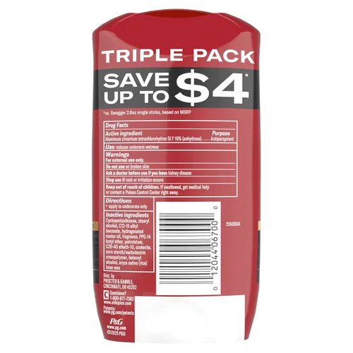 Miniatura 14 de Old Spice Red Collection - Antitranspirante y desodorante sólido invisible para hombres, aroma Swagger, protección contra olores de 48 horas