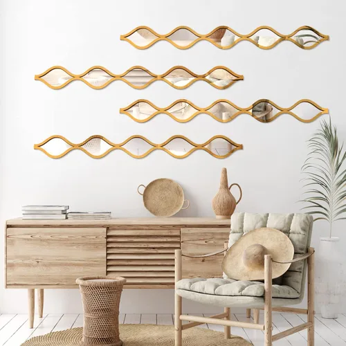 Miniatura 5 de Qunclay - Espejo de lágrima para pared, arte decorativo, espejo decorativo para pared, arte colgante largo y estrecho para apartamento, sala