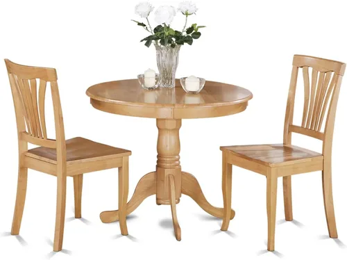 Miniatura 23 de East West Furniture ANAV5-LWH-W - Juego de mesa de comedor de 5 piezas, incluye una mesa de cocina redonda con pedestal y 4 sillas de comedor, 36 x