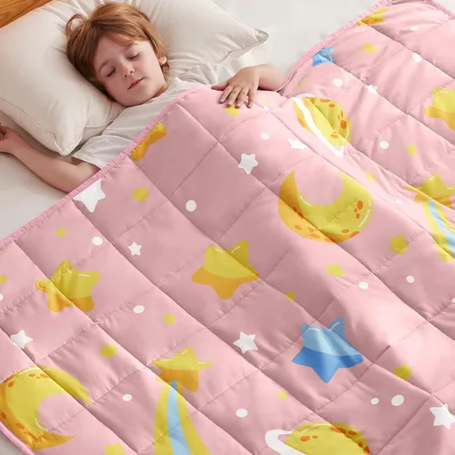 Miniatura 45 de anfie - Manta con peso para niños (40 x 60 pulgadas, 7 lb), manta refrescante para dormir, tamaño de manta ligera, transpirable, con cuentas de Gris