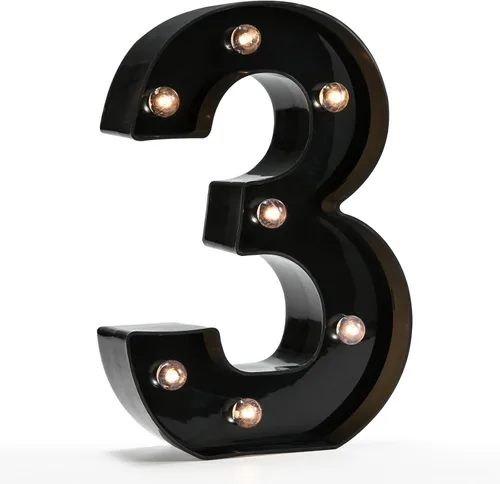Miniatura 35 de Oycbuzo - Letras con iluminación Led, letras del alfabeto, color negro, para decoración de bares, festivales, cumpleaños, bodas