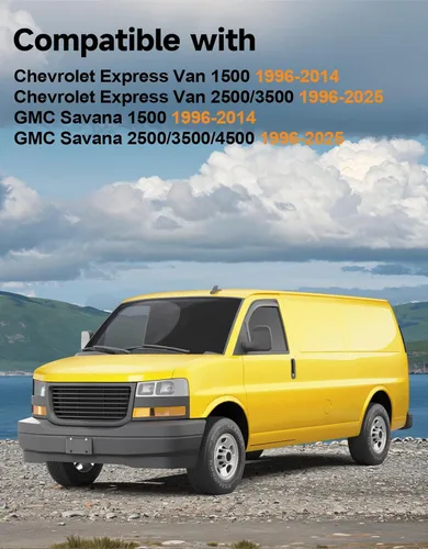 Miniatura 4 de Protectores de lluvia de ventana en canal para Chevy Express Van 1996-2026 y GMC Savana 1996-2026, deflectores de ventana extra duraderos, viseras