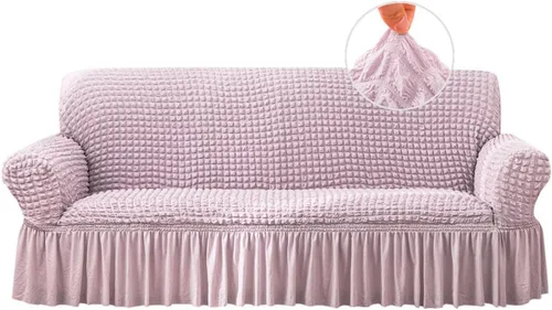 Miniatura 26 de Qubjus Funda Elástica para Sofá Fundas para Sofá Lavables Funda para Sofá Sillón Cama Protector de Muebles de Fácil Ajuste con Parte Inferior Beige