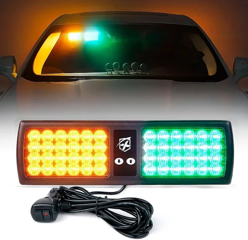 Miniatura 11 de Xprite - Luces estroboscópicas Amber de 48 LED para visor, luces interiores de parabrisas y protector solar, luces de advertencia de peligro