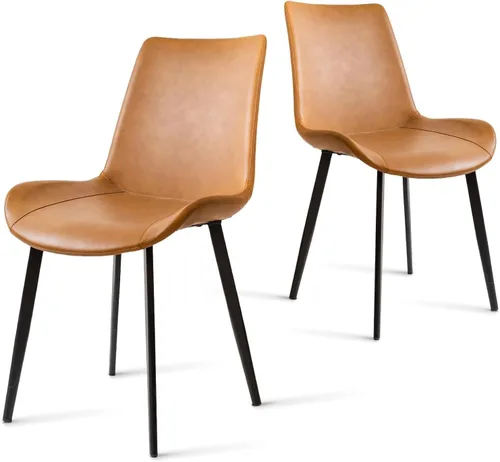 Miniatura 13 de Sillas de Comedor, Sillas de Comedor Modernas de Cuero PU, Sillas de Comedor con Patas de Metal Resistentes, Sillas de Cocina con Asiento Tapizado
