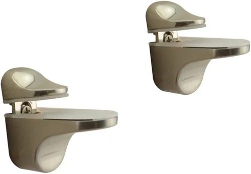 Miniatura 9 de Soporte de pared ajustable para estante de madera/vidrio, negro, paquete de 2