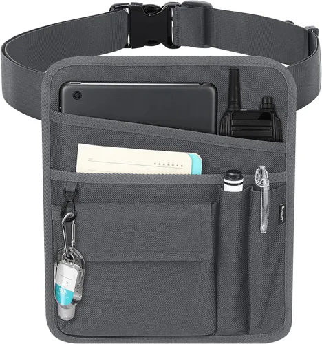 Miniatura 11 de Likesing Delantal de servidor, delantal de servicio con bolsillos para camarera, bolsa de herramientas de cintura para camarero con cinturón Negro