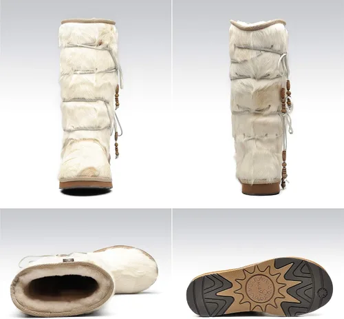 Miniatura 3 de AU&MU Aumu - Botas de piel de oveja para mujer, cómodas, de piel de oveja
