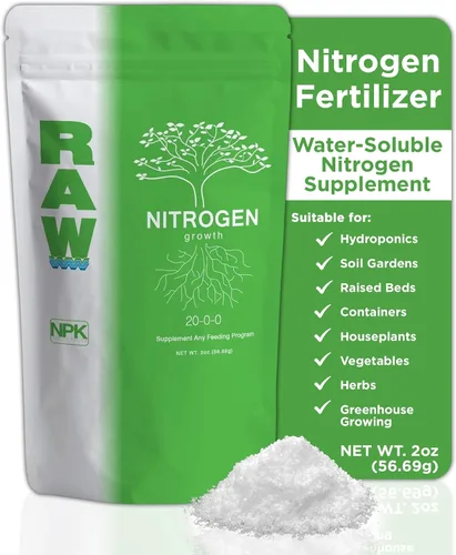 Fertilizante de nitrógeno crudo de 2 onzas | Alimento vegetal soluble en agua con alto contenido de nitrógeno para crecimiento vegetativo,