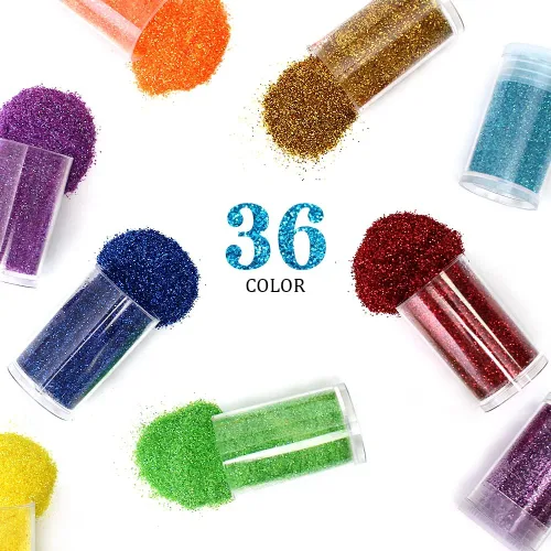 Miniatura 3 de Brillantina fina de 24 colores, para manualidades, DIY, maquillaje, para la cara o las uñas o el pelo, para los ojos o los labios, de resina