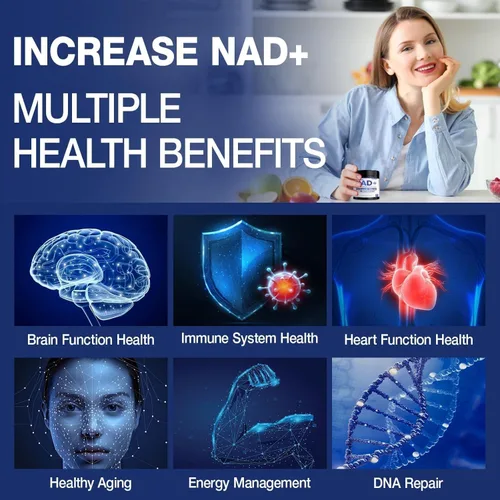 Miniatura 4 de Suplemento NAD+ - NAD Ribósido de Nicotinamida Resveratrol Suplemento NAD 1000mg Orgánico Puro para Mujeres y Hombres Anti-Edad, Energía, Enfoque