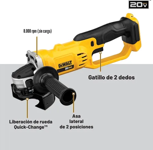 Miniatura 3 de DEWALT DCG412B 20V MAX* Litio Ion 4-1/2" Amoladora (solo herramienta)