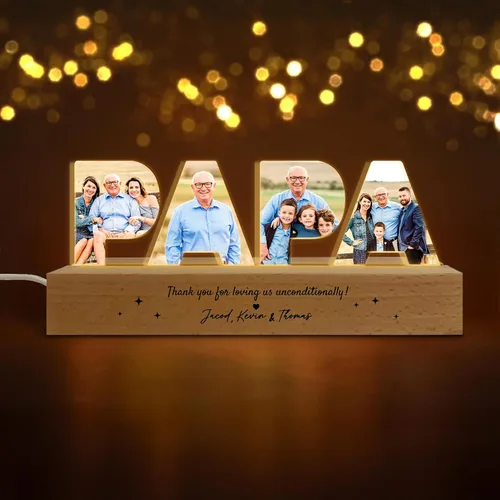 Miniatura 12 de Luz nocturna LED personalizada con collage de fotos, foto personalizada con cualquier cita y nombre, Navidad, amistad, regalos de cumpleaños