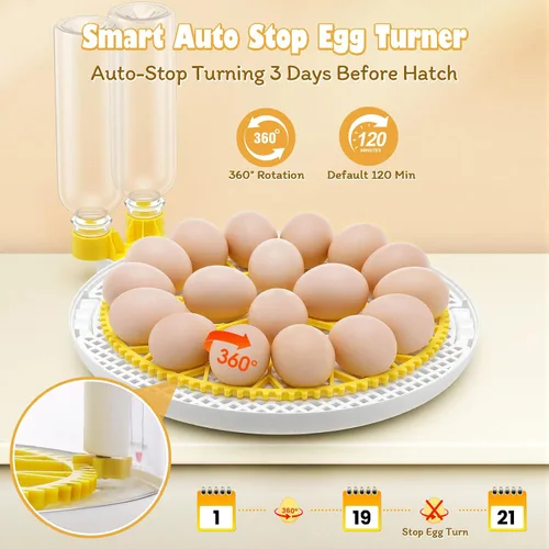 Miniatura 4 de Sailnovo 18 incubadoras de huevos para incubar huevos con llenado automático de agua y giro de huevos, incubadora para huevos de gallina, control