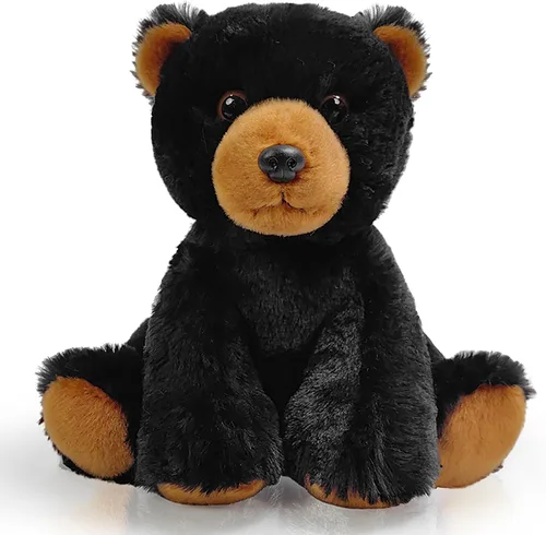 Oso de Peluche, Juguetes de Oso de Peluche de 8.5 Pulgadas, Oso de Peluche Suave y Acogedor de Color Negro, Regalos de Animales Lindos y Realistas