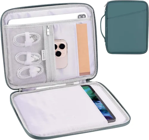 Miniatura 17 de Funda acolchada para tablet de 8 a 9 pulgadas, bolsa de viaje acolchada para Galaxy Tab A9 8.7/Tab A 8.4/Fire HD 8, estilo cartera con bolsillo
