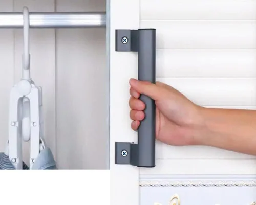 Miniatura 8 de WANLIAN Manija de puerta corredera de aleación de aluminio, moderna manija de metal negro para balcón, baño, puertas de armario