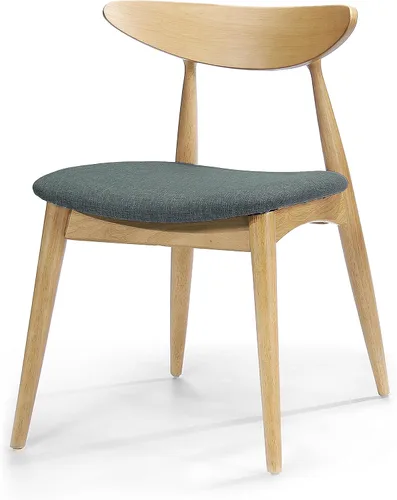 Miniatura 5 de GDFStudio Christopher Knight Home Barron - Sillas de comedor de tela con acabado de roble, juego de 2 piezas, gris y roble