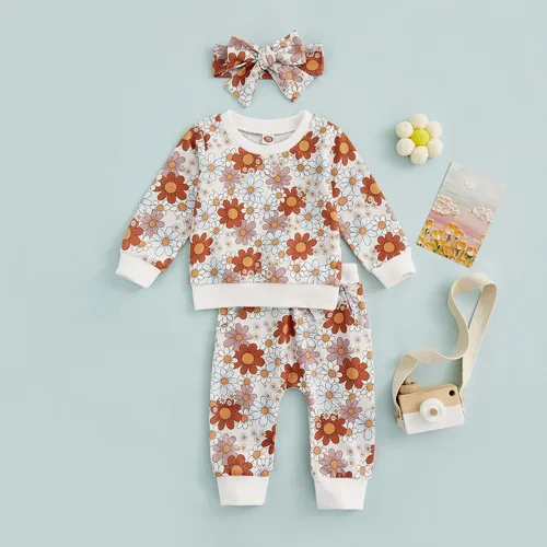 Miniatura 5 de Engofs Conjunto de ropa de 3 piezas para bebé recién nacida para otoño e invierno