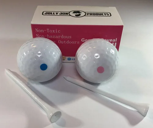 Miniatura 6 de Pelotas de golf para fiesta de revelación de género, 1 bola rosa rellena de polvo y 1 bola azul, sorpresa para bebé niño o niña, juego de golf