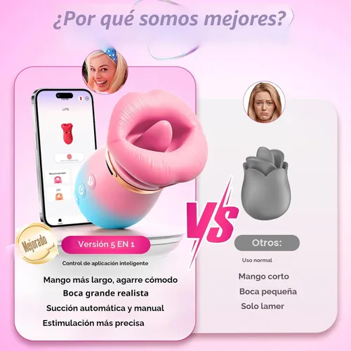 Miniatura 7 de Vibrador de juguete sexual para adultos para mujeres – Sovokn 5 en 1 vibrador de succión bucal rosa juguete sexual 10 lamiendo la lengua, 3 juguetes