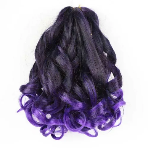 Miniatura 80 de Cabello rizado francés para trenzar de 12 pulgadas, 8 paquetes de cabello rizado preestirado para trenzas de caja, rizos franceses, trenzas