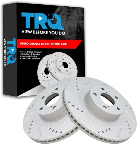 Miniatura 182 de TRQ Juego de rotores de freno de rendimiento trasero con revestimiento G premium compatible con Mazda 6 2014-2021