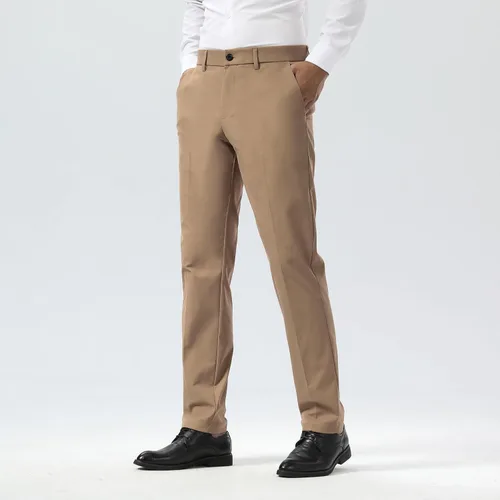 Miniatura 2 de Plaid&Plain Pantalones de vestir para hombre Slim Fit Stretch Khaki Pantalones sin arrugas