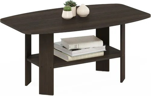Miniatura 18 de Furinno Mesa de centro de diseño simple, nogal oscuro