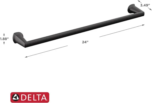 Miniatura 7 de Delta Galeon - Toallero de 24 pulgadas para baño, color negro mate, toallero de pared para baño, toallero de pared para montaje en pared, 77224-BL