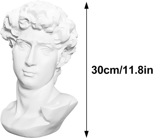Miniatura 3 de Escultura de figura clásica decorativa de yeso, resina como modelo de pintura para artistas, busto, Venus, Apollo-David David escultura - 11.8 in