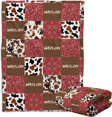 Miniatura 20 de Mantas con estampado de vaca, mantas occidentales para bebés, mantas de bebé vaquero, mantas de bebé personalizadas para niñas y niños, Cosas