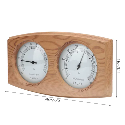 Miniatura 5 de Termómetro de sauna, termómetro higrómetro de madera 2 en 1, termómetro de doble esfera higrómetro higrómetro para accesorios de sala de sauna