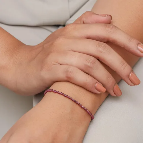 Miniatura 80 de Gempires - Pulseras de cuentas de piedras preciosas hechas a mano, ligeras, de cristal, para uso diario, hipoalergénicas, de 8 pulgadas, chapadas