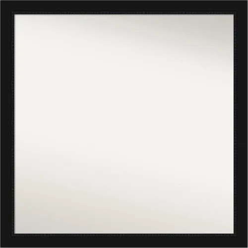 Amanti Art Espejo de baño negro para sobre fregadero, 22 x 22 pulgadas, espejo de tocador cuadrado estrecho negro Avon, marco de madera casual