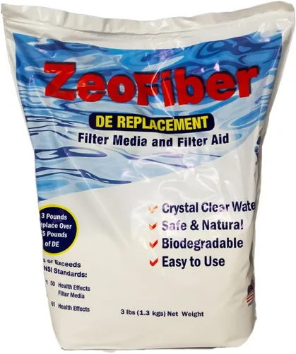 Zeo Fibra de 6 libras de repuesto de filtro DE | Medios de filtración verdes para piscinas | Ayuda de filtro de arena/cartucho | Alternativa de