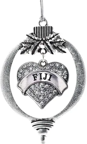 Miniatura 125 de Inspired Silver Adornos festivos de dije de corazón pave de plata con circonitas cúbicas