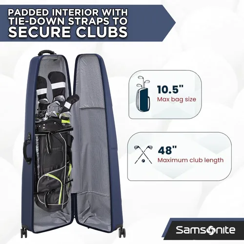 Miniatura 2 de Samsonite Tour Deluxe - Funda rígida para golf, bolsa de viaje de golf, carcasa ABS ligera y duradera, ruedas multidireccionales de 360 grados Azul
