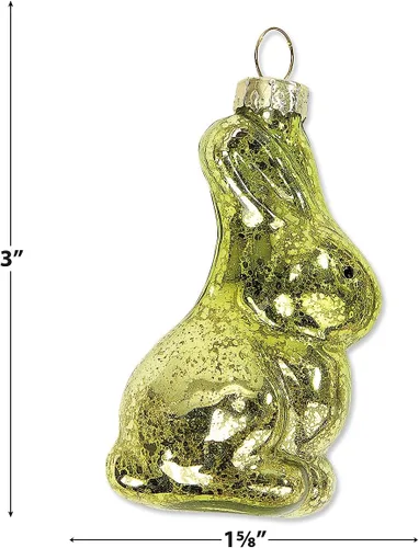 Miniatura 2 de Lillian Vernon Adornos de Pascua de Vidrio Soplado de Conejo - Decoraciones Colgantes para Árbol Hechas a Mano, Decoración de Conejito de Pascua
